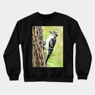 Portrait of a Hairy Woodpecker 2-Female Crewneck Sweatshirt